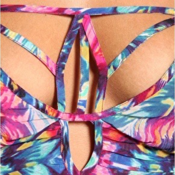 ASOS Colorful Swim Coverup Jumpsuit Sz 10 - Picture 3 of 6